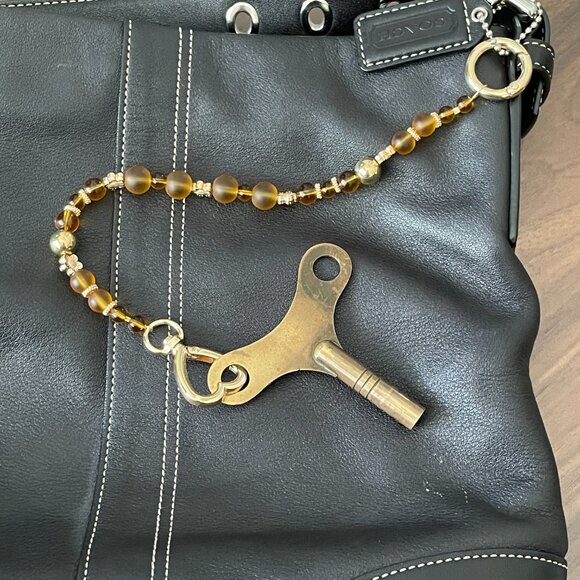 Beaded Topaz Keychain Key Finder Zipper Pull Bag Jewelry Charm - Picture 3 of 6